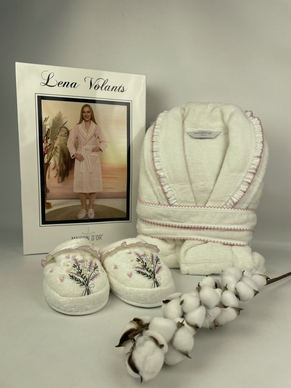 Халат жіночий Maison D'or Lena Volants Ecru S