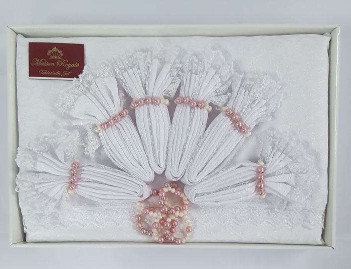 Скатертина KDK Set Maison Royale 160x300+12 psc White