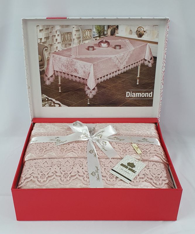Скатертина Set Велюр Maison Royale 160x350+100x100 Diamond Powder