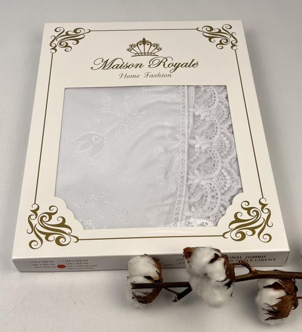 Скатертина Maison Royale 160x220 Овал KDK-2 White
