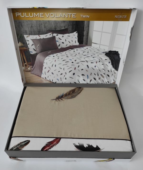 Постільна білизна Maison D'or сатин сімейна Pulume Volante Beige