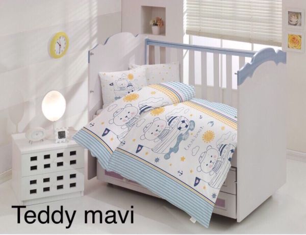 Постільна білизна Altinbasak ранфорс 100x150 см Teddy mavi