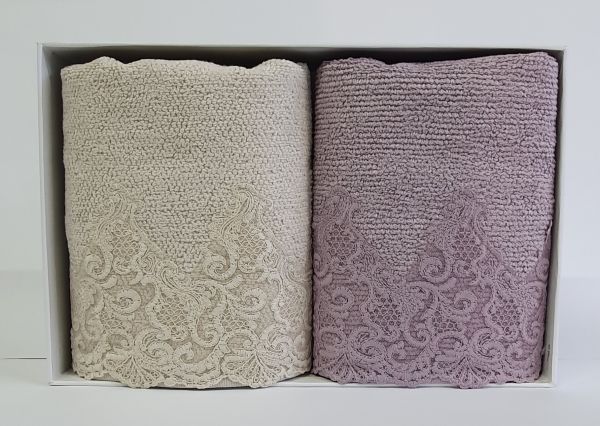 Рушники Maison D'or 2шт New Trendy Jasmine Beige Lilac
