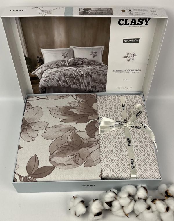 Постільна білизна CLASY ранфорс 200x220 см Miarosa V2 Kahve