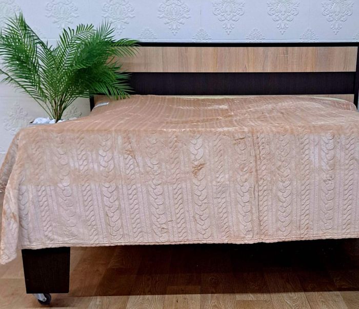 Покривало велюр без упаковки 200х220 Beige (1185)