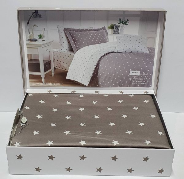 Постільна білизна Maison D'or сатин 160х220 Stars Grey