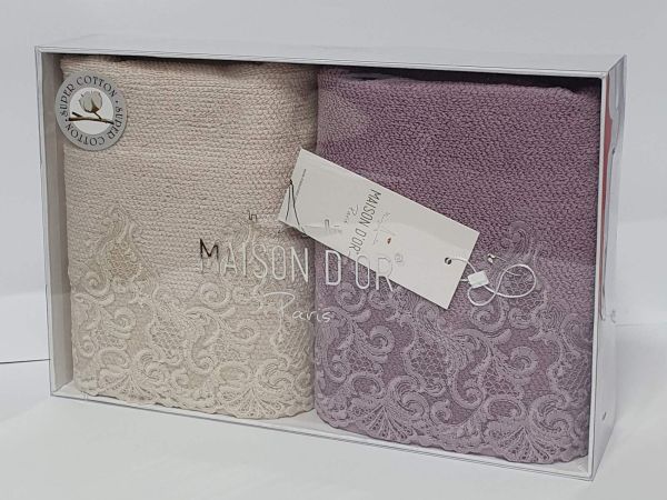 Рушники Maison D'or 2шт New Trendy Super Cotton Jasmine Beige Lilac