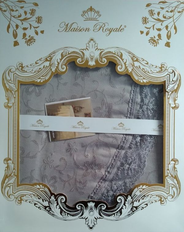 Скатертина мереживо Maison Royale 160x300 Овал KDK Grey