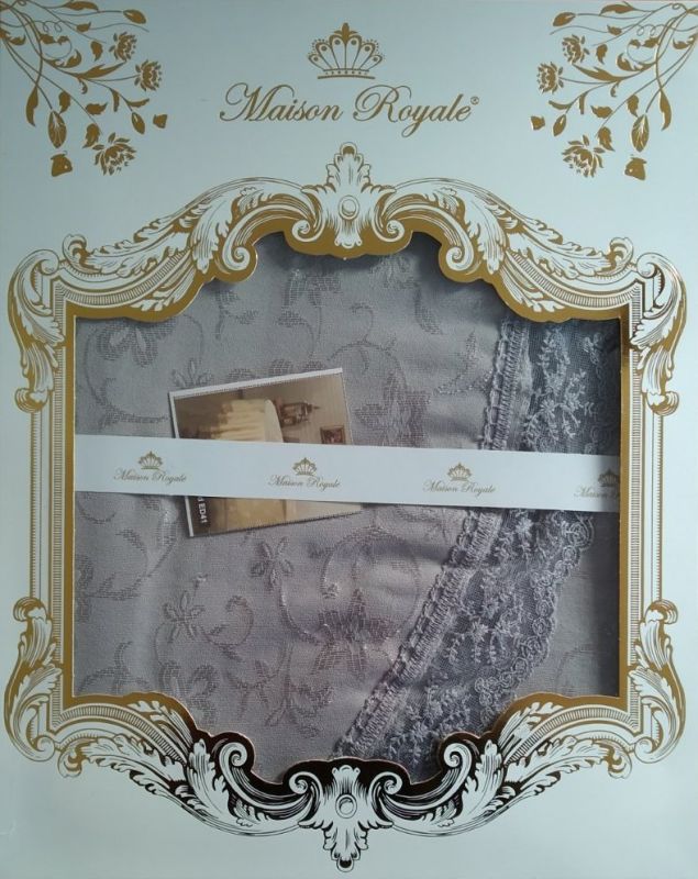 Скатертина мереживо Maison Royale 160x300 Овал KDK Grey