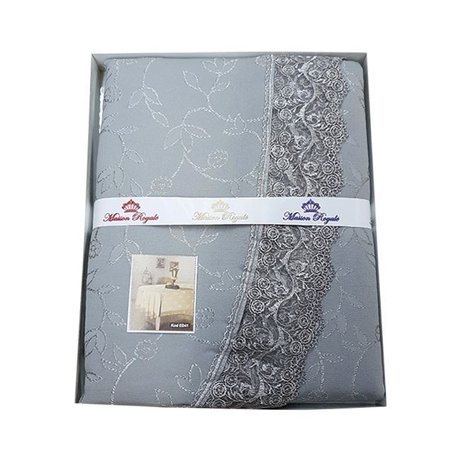 Скатертина мереживо Maison Royale 160x300 Овал KDK Grey