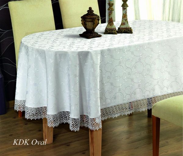 Скатертина мереживо Maison Royale 160x350 Овал KDK Cream