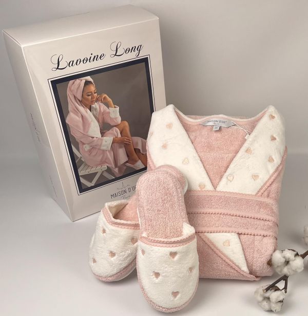 Халат жіночий Maison D'or Lavoine Long Hearts Rose S