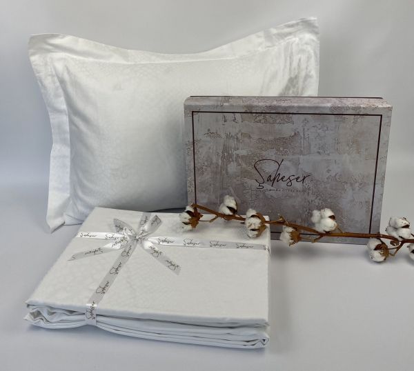 Постільна білизна Saheser Jacquard Vip Satin 220X240 Austin Beyaz