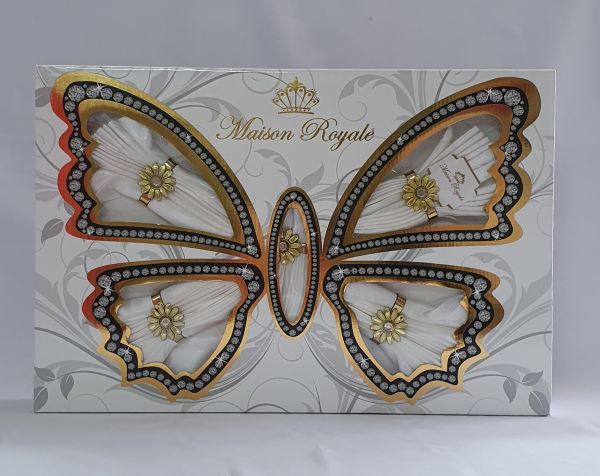 Скатертина Kurdeleli Set Maison Royale 160x220+8 psc Cream