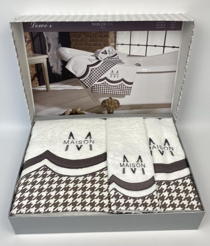 Рушники Maison D'or 3шт Lowe's White-Brown