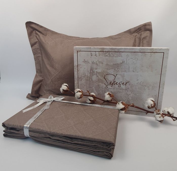Постільна білизна Saheser Jacquard Vip Satin 200X220 Harley Kahve