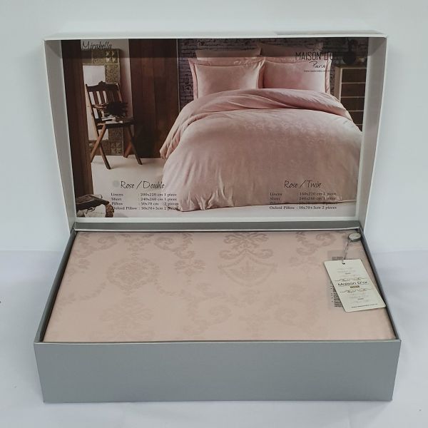 Постільна білизна Maison D'or сатин жаккард 260х240 King Size Mirabella Rose