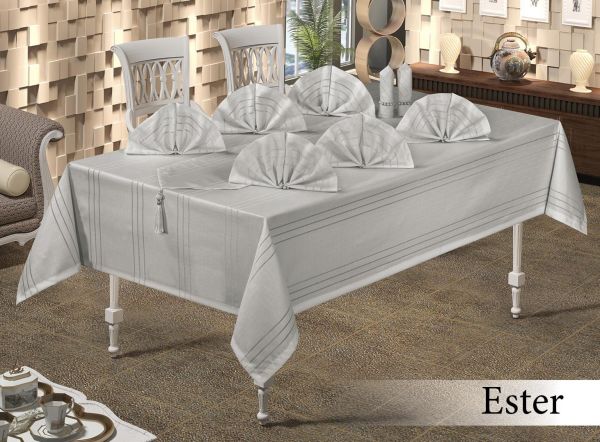 Скатертина Set Maison Royale 160x300+12 psc Ester Grey