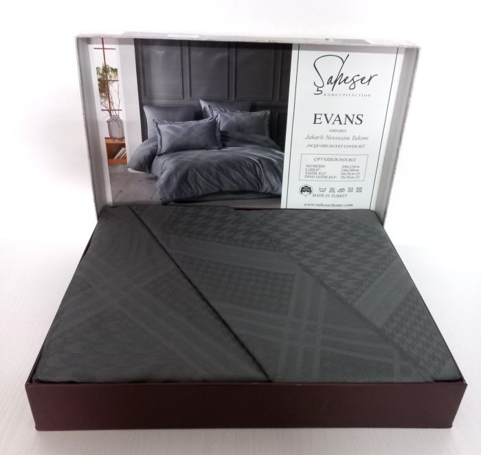 Постільна білизна Saheser Jacquard Vip Satin 200X220 Evans Gri