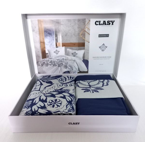 Постільна білизна CLASY ранфорс 200x220 см MANDORA V1 LAZIVERT