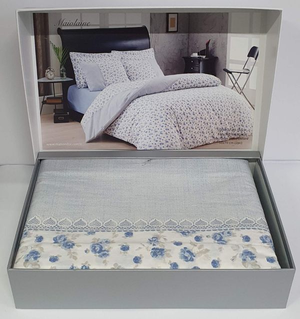 Постільна білизна Maison D'or ранфорс Maiolaine  200х220 Blue