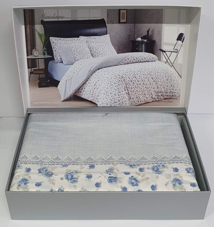 Постільна білизна Maison D'or ранфорс Maiolaine  200х220 Blue