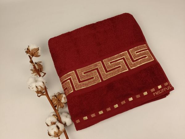 Рушник Philippus Collesium Cotton 70х140 Krinkil Greek Бордо (Е261)