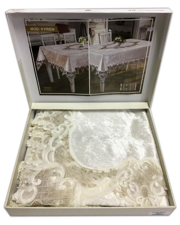 Скатертина Велюр Acme Tekstil 160x220 Kyrien Krem