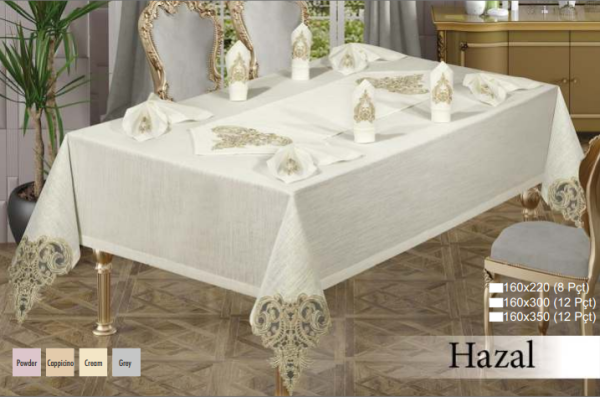 Скатертина Set Maison Royale 160x220+8 psc Hazal Kahve