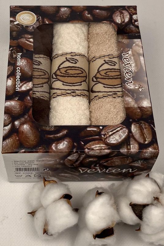 Набір рушників Vevien 3шт 30x50 Coffee