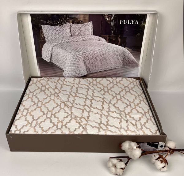 Покривало Moda Box 240х260 з наволочками Fulya Bej
