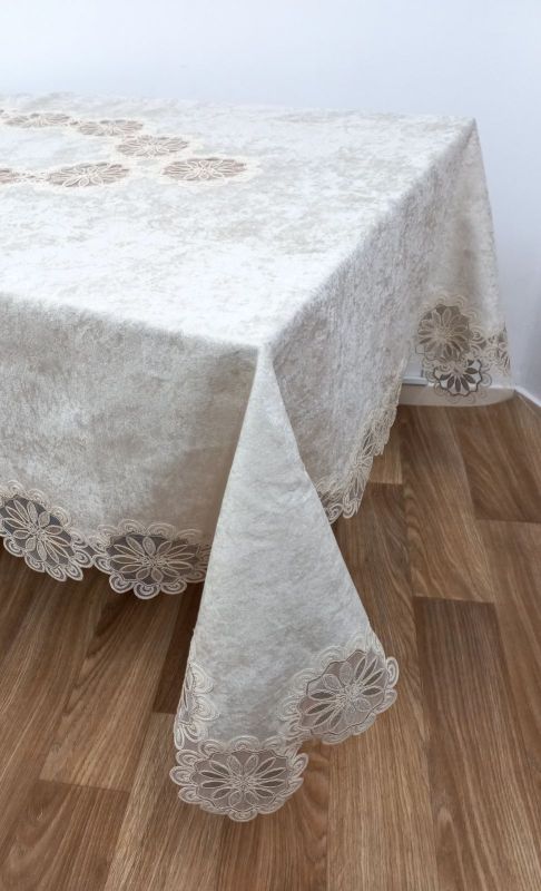 Скатертина Велюр Acme Tekstil 160x300 Sahra Cappucino PVS