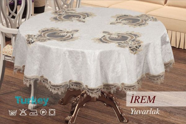 Скатертина велюр Sagol 160Q IREM Cappucino