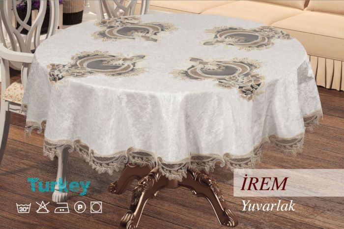 Скатертина велюр Sagol 160Q IREM Cappucino