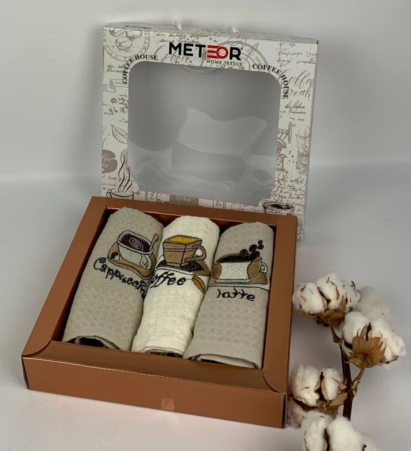 Набір вафельних рушників Meteor 3шт Lux Coffe