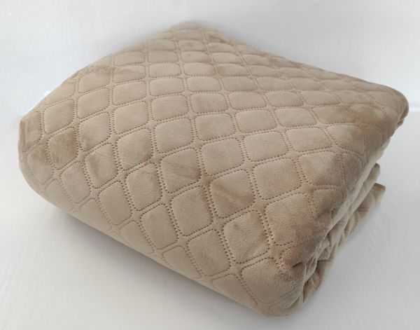 Покривало  ТЕП "ВЕЛЮР" 240*220см  Gold Beige Ромб круглий