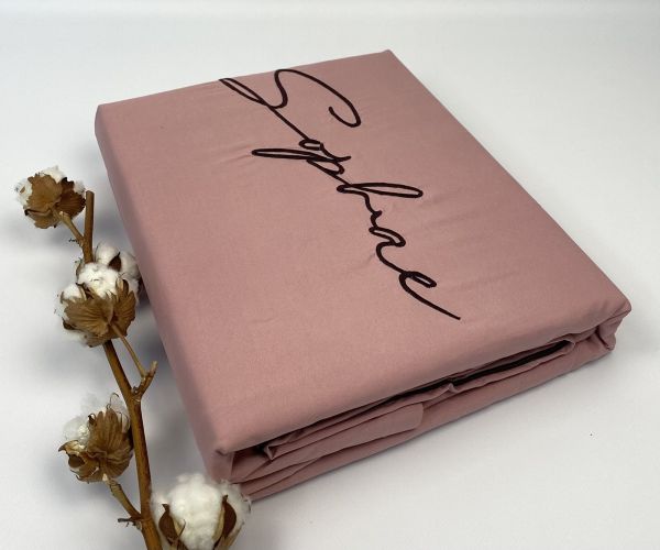Постільна білизна Koloco сатин з вишивкою 150x210 см Pink