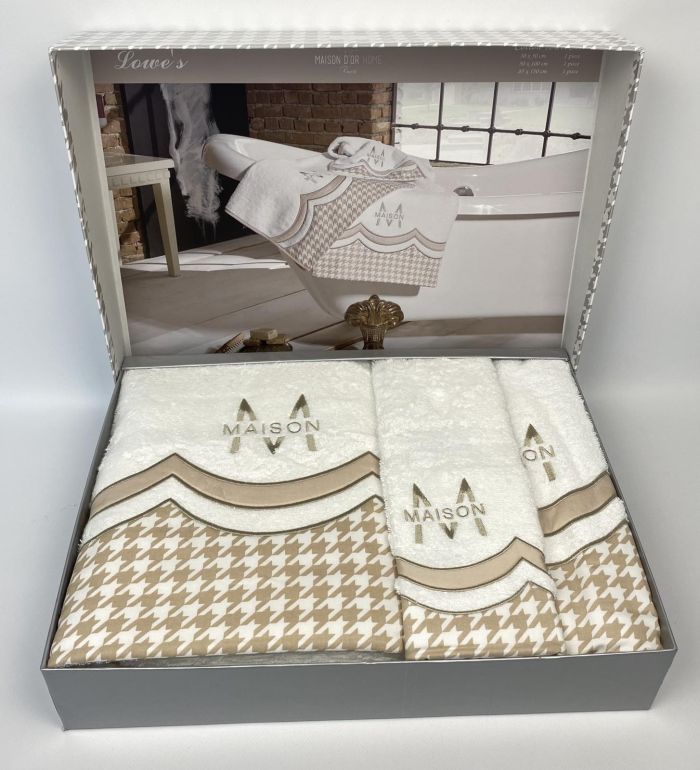 Рушники Maison D'or 3шт Lowe's White-Beige
