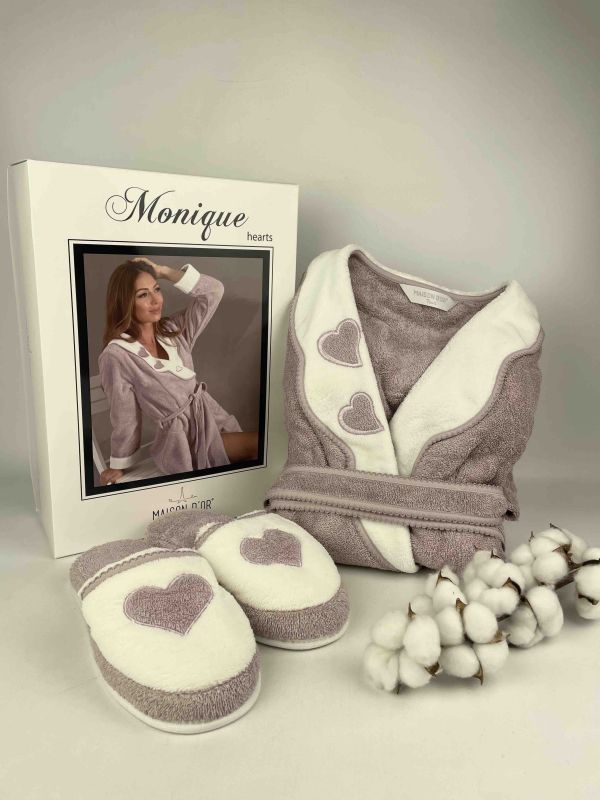 Халат жіночий Maison D'or Monique Hearts Dark Lilac L