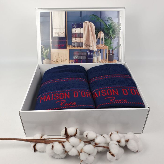 Рушники Maison D'or 2шт Navy-Red