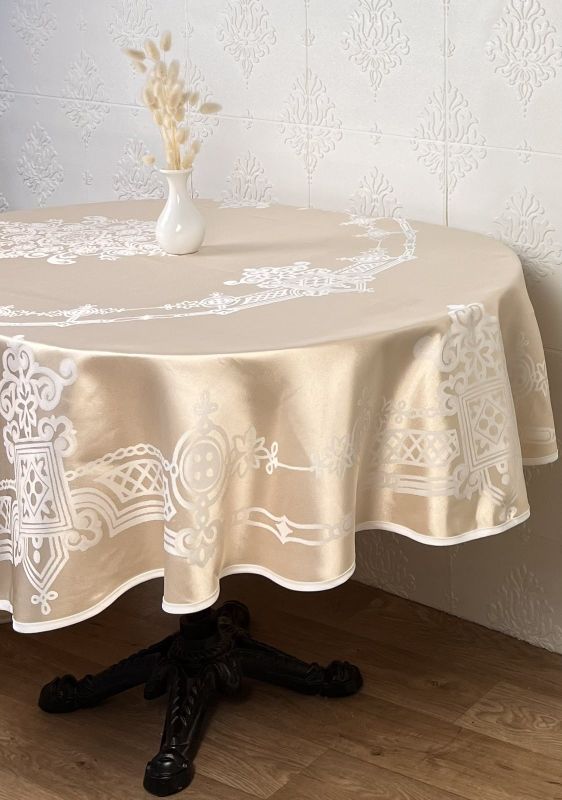 Скатертина тефлон PVS Maison Royale 160*220 Ovale Yakut Cream