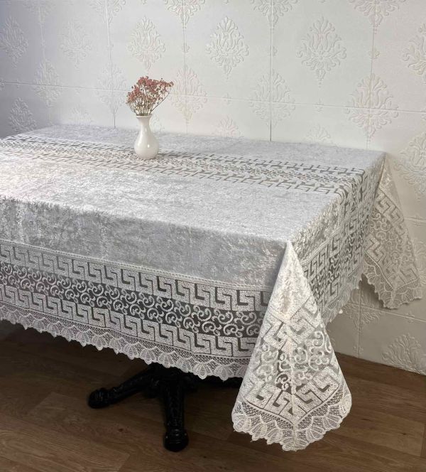 Скатертина Велюр Acme Tekstil 160x300 Vefa Krem